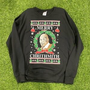 Mike Tyson “Merry Chrithmith” black sweatshirt.